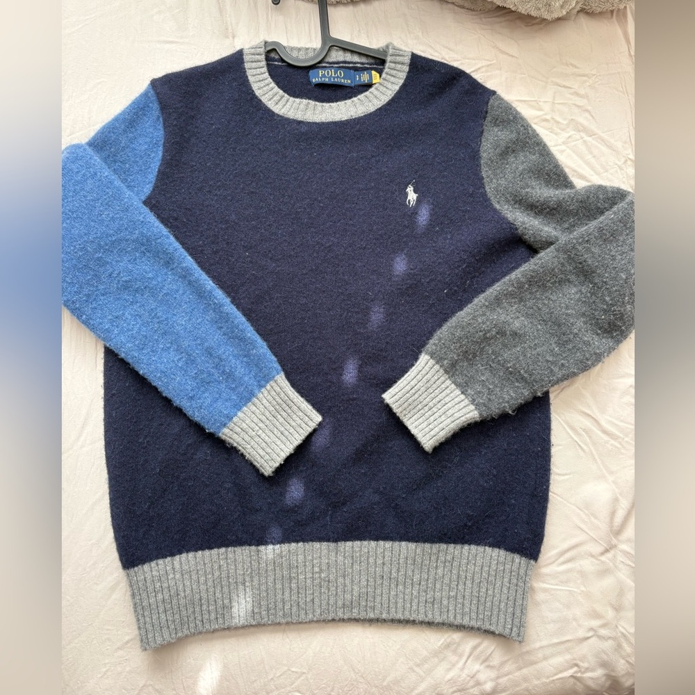 Polo Ralph Lauren Alpaca Wool Blend Colorblock Crewneck Sweater